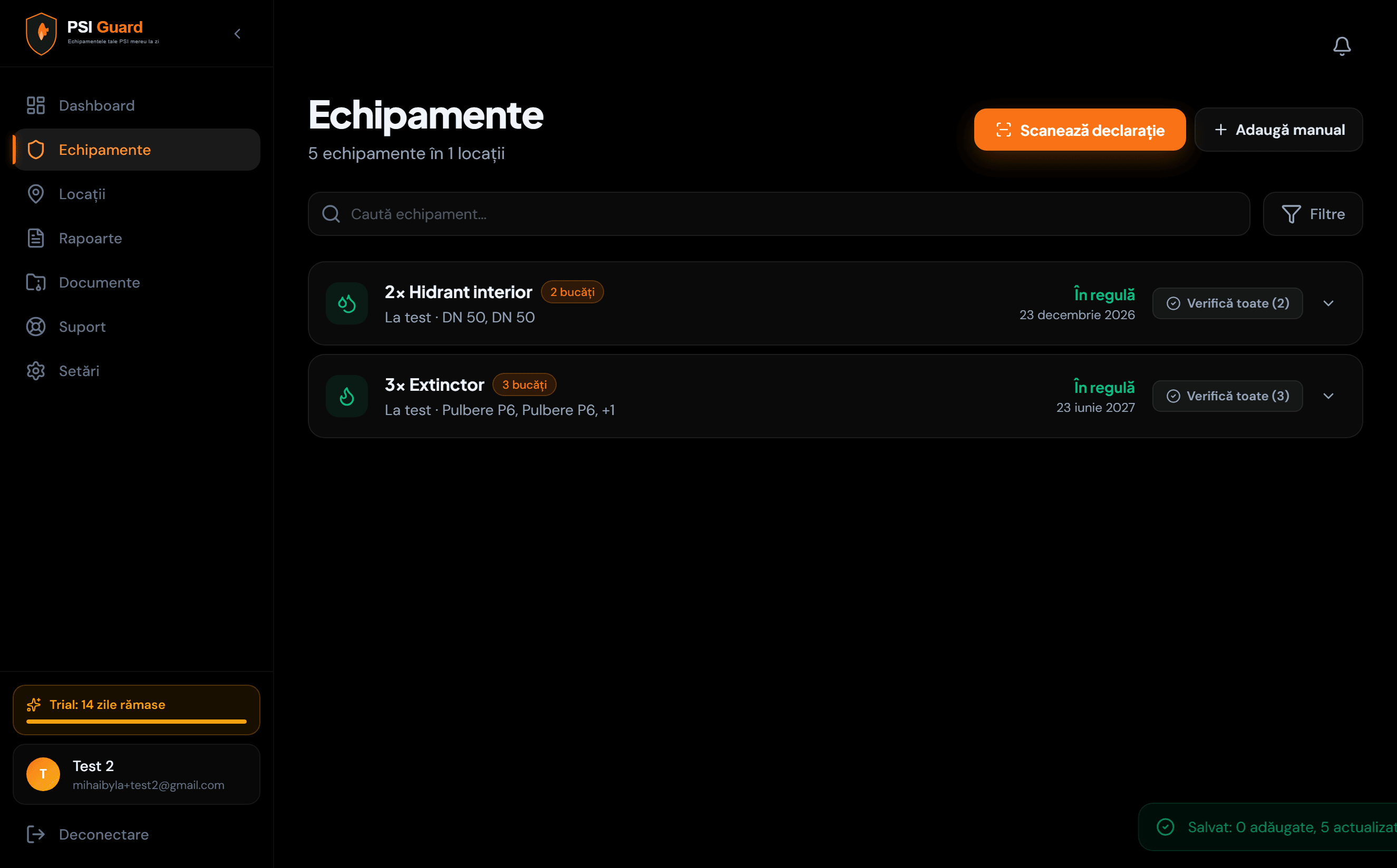 Lista de echipamente cu toate termenele la zi